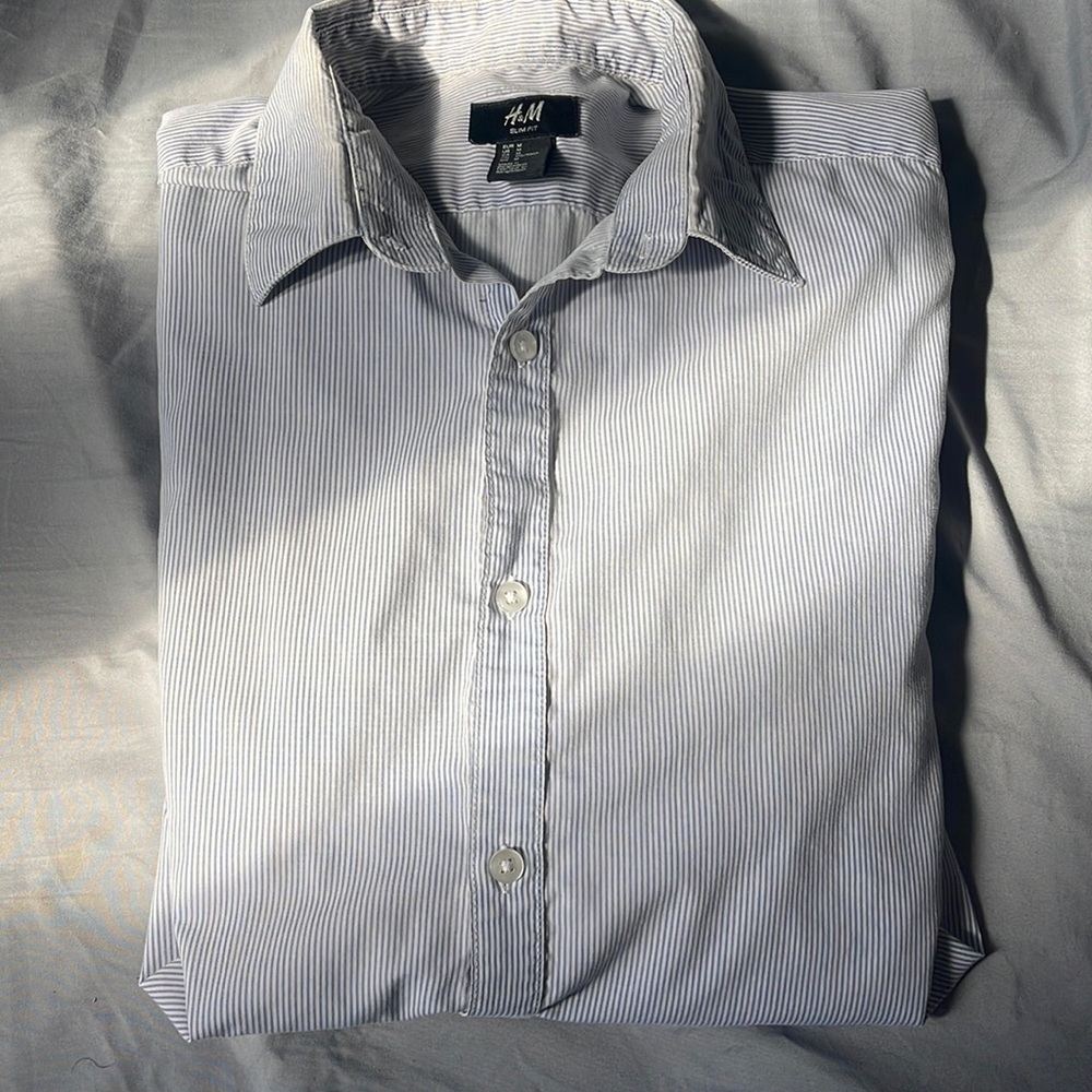 H&M stripes Slim Fit shirt size medium
